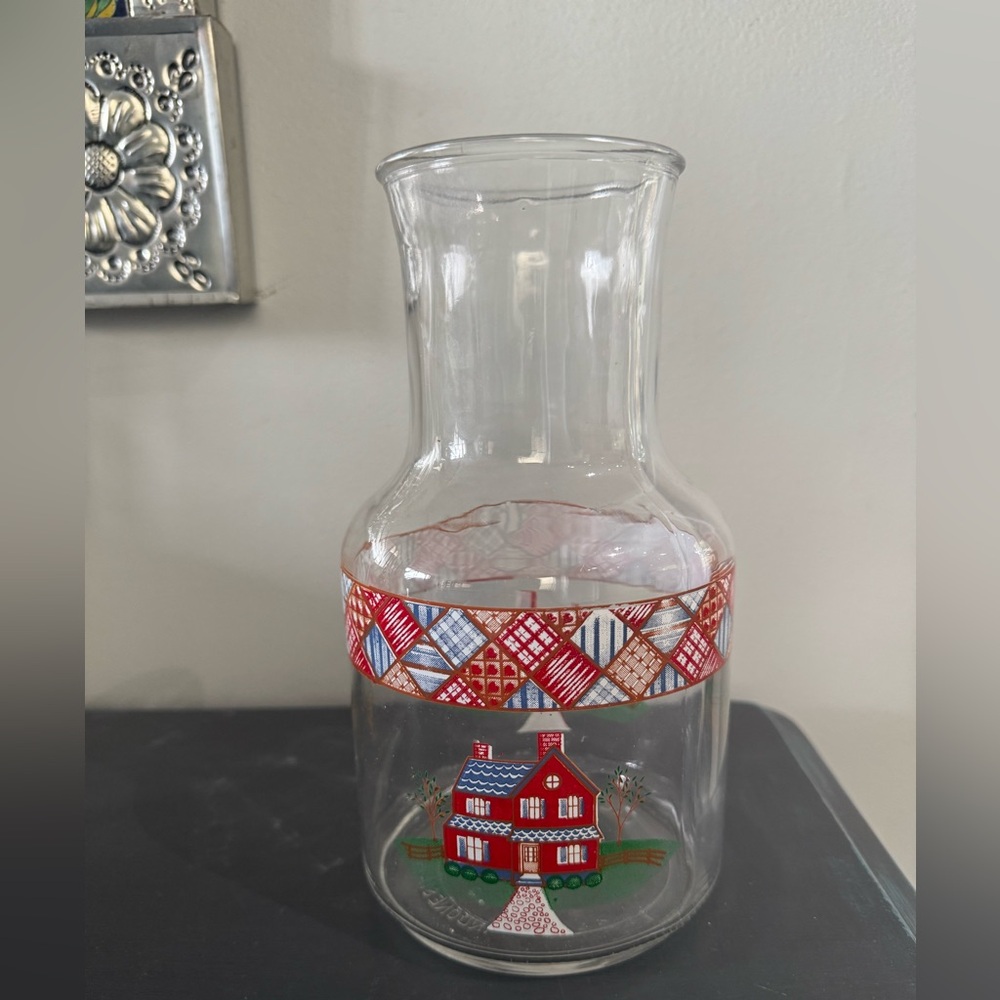 Carafe Juice Jar Vintage Kig Farm Barn design glass